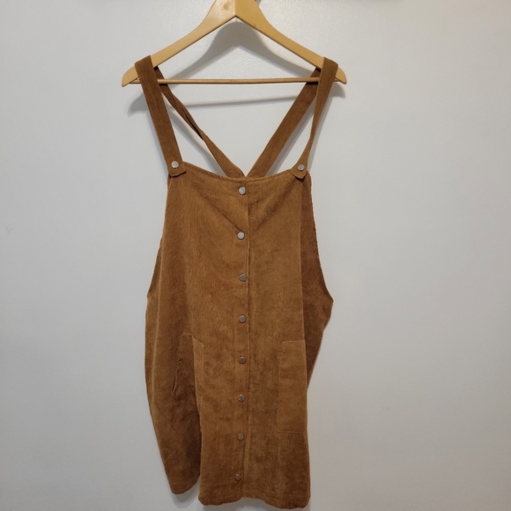 HYFVE tan corduroy overalls dress plus‎ sizE 3X
